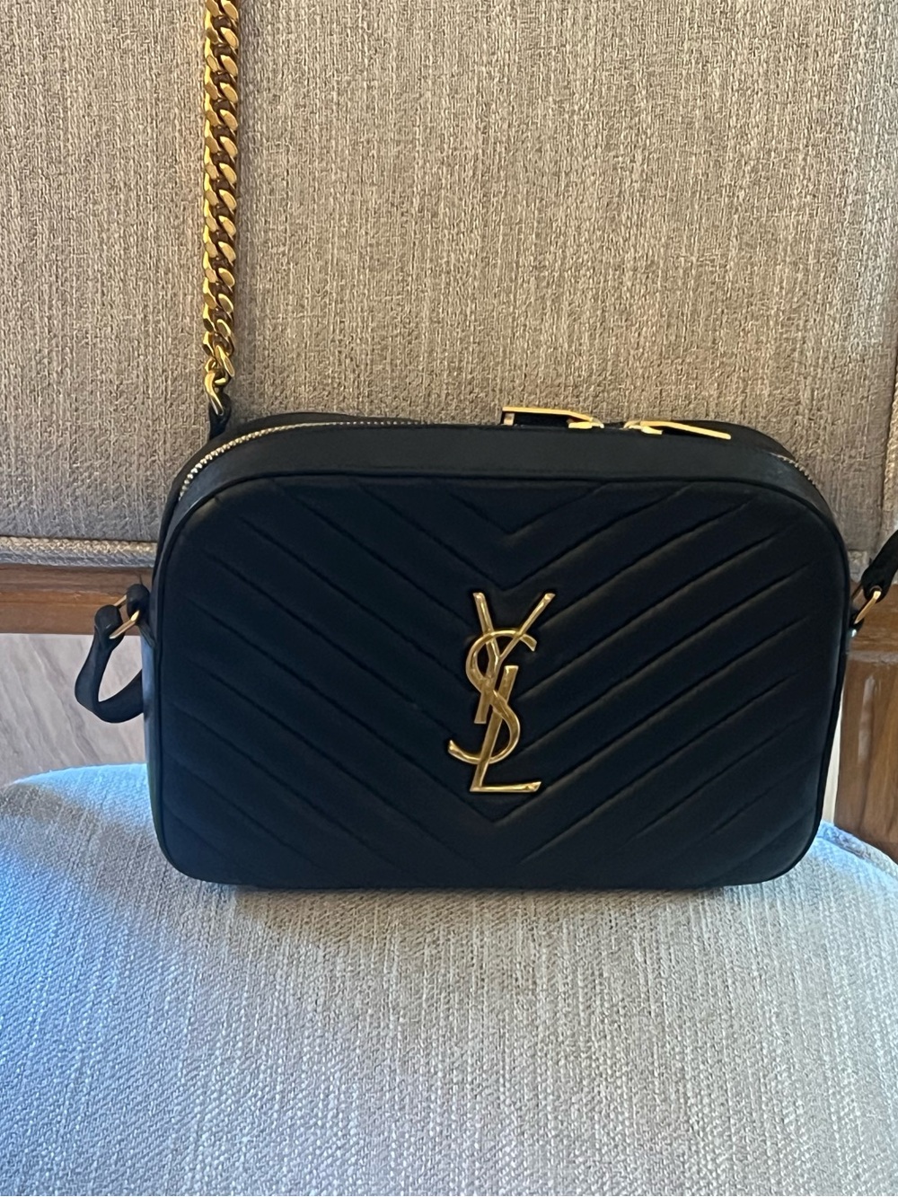 Saint Laurent Black Quilted Leather Crossbody with Gold YSL Hardware - Picture 3 of 10